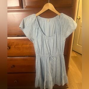 Loft size XS blue eyelet mini dress
